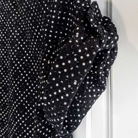 Akris Punto Polka Dot Eyelet Short Sleeve Cotton Blazer - Picture 3 of 7